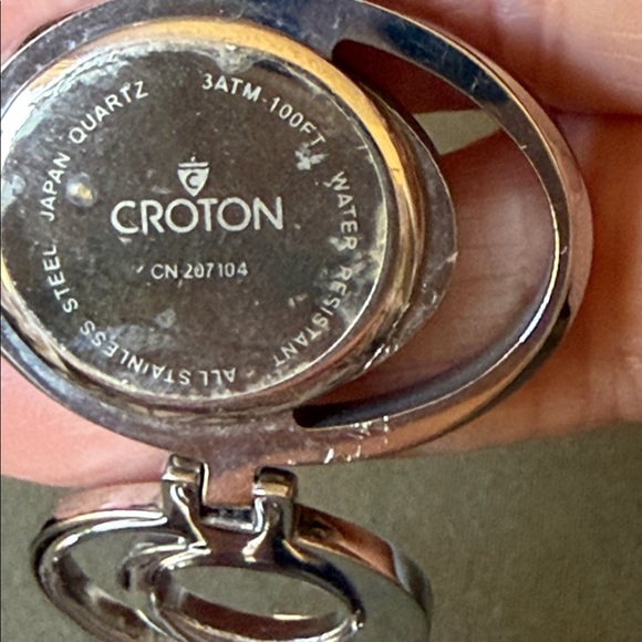 Vintage Croton Silver Tone Oval Link Watch 7 Inch - Picture 4 of 4